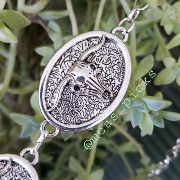 Bull Concho Belt Chain Belt Western Belt Cowgirl Belt Rodeo Belt Steer Belt - Picture 6 of 16